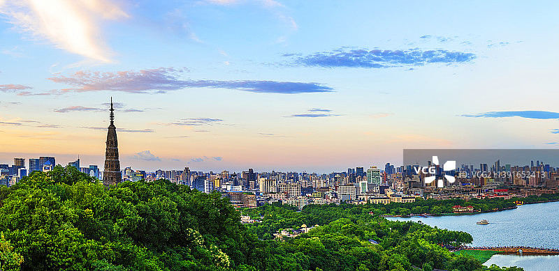 杭州夜景 杭州宝石山夜景 杭州城市夜景 杭州西湖夜景全景 保俶塔图片素材
