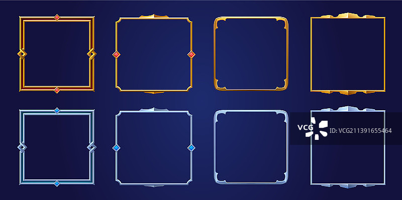 中世纪边框方形UI游戏边框合集图片素材