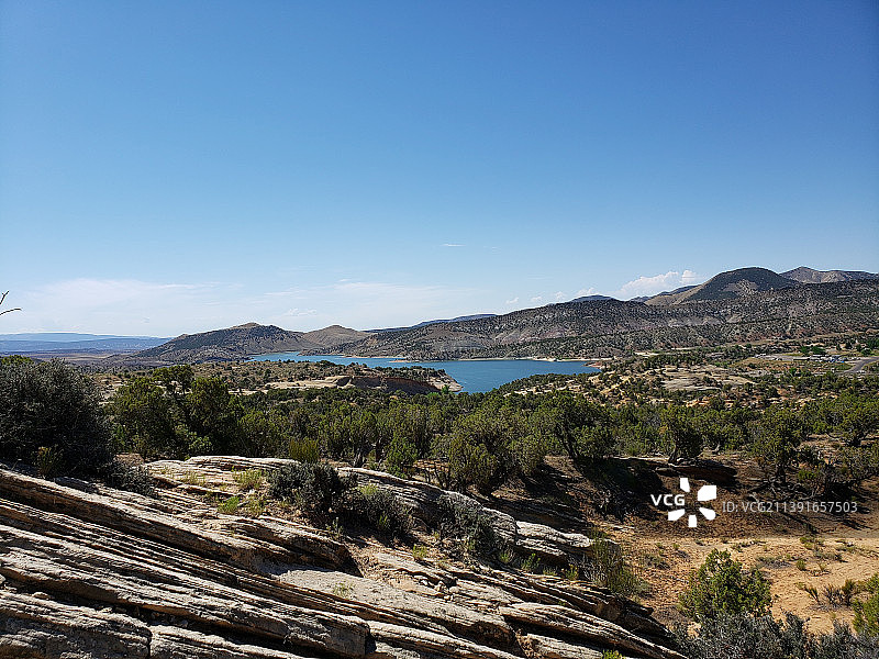 美国火焰峡谷水库的壮丽景色图片素材