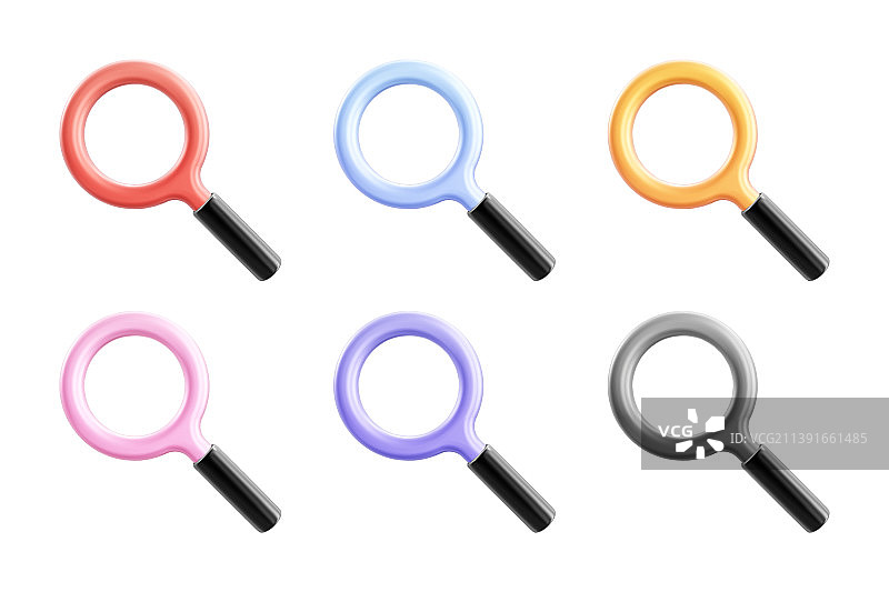 逼真3D搜索图标合集图片素材