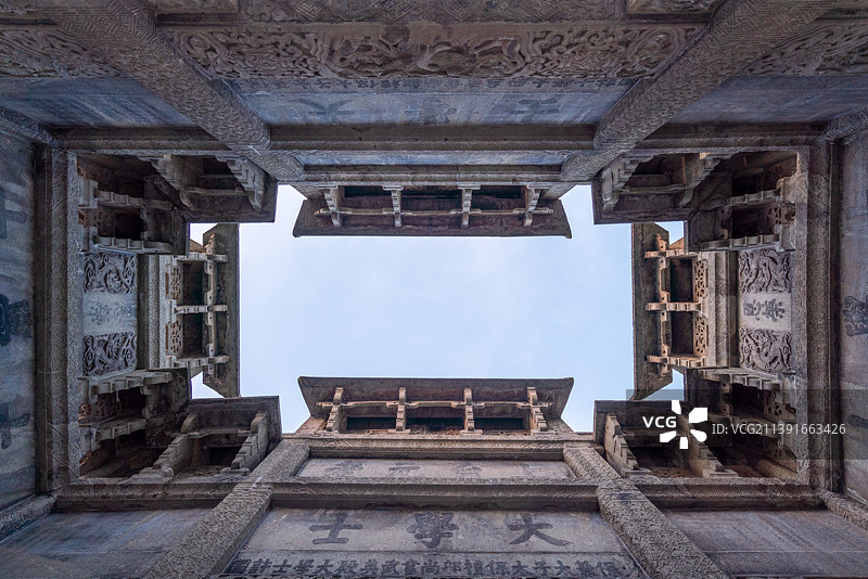 安徽歙县许国石坊八角牌楼图片素材