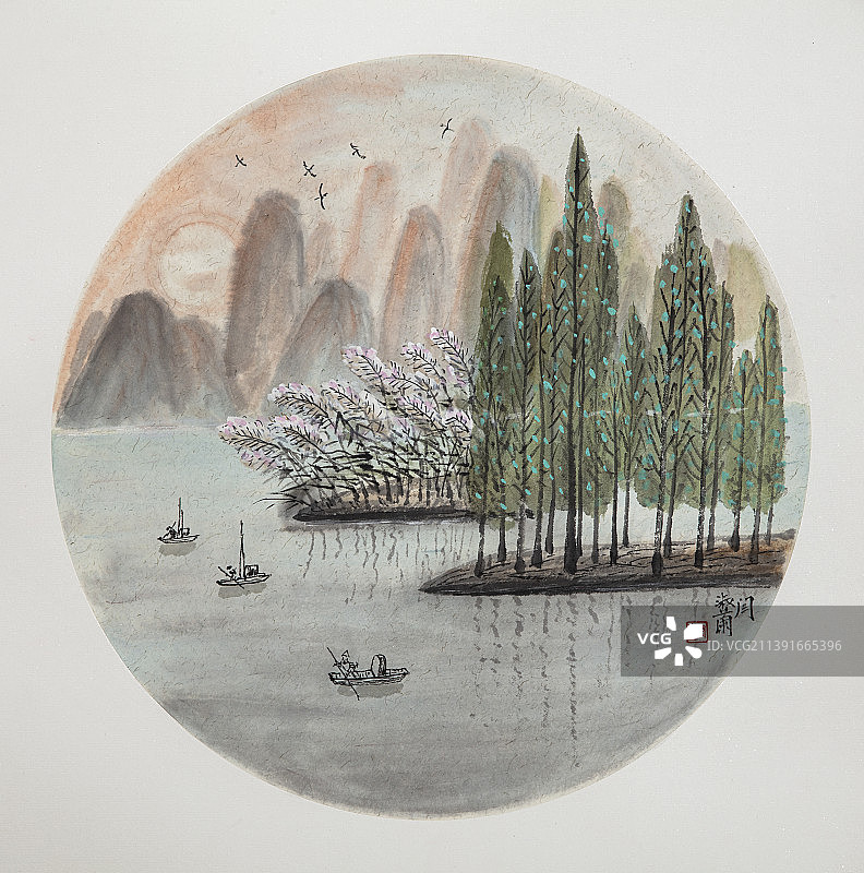 中国绘画——山水风光图片素材