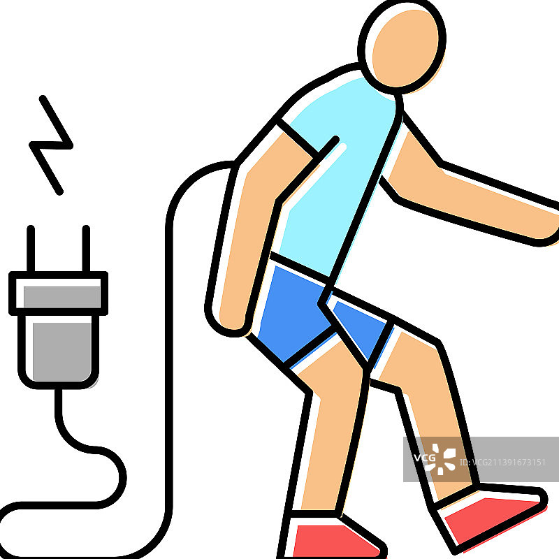 疲劳的人，病人彩色图标图片素材