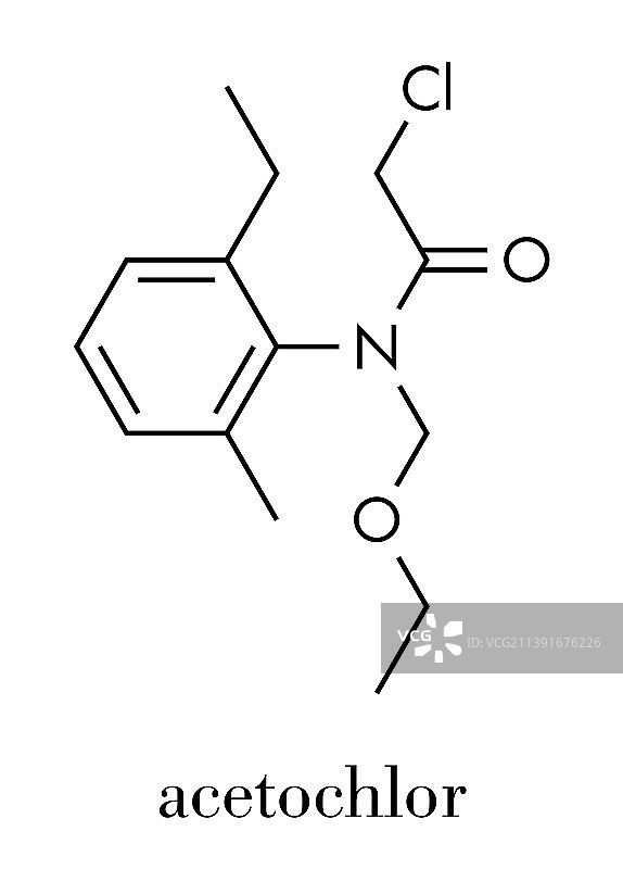 乙草胺除草剂分子骨架式图片素材