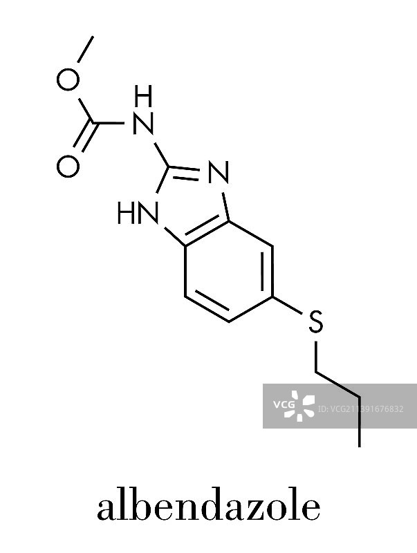 阿苯达唑驱虫药分子图片素材