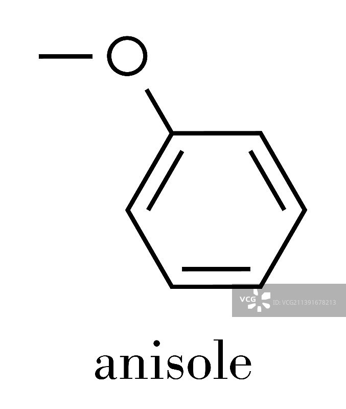 苯甲醚化学分子用于香料图片素材