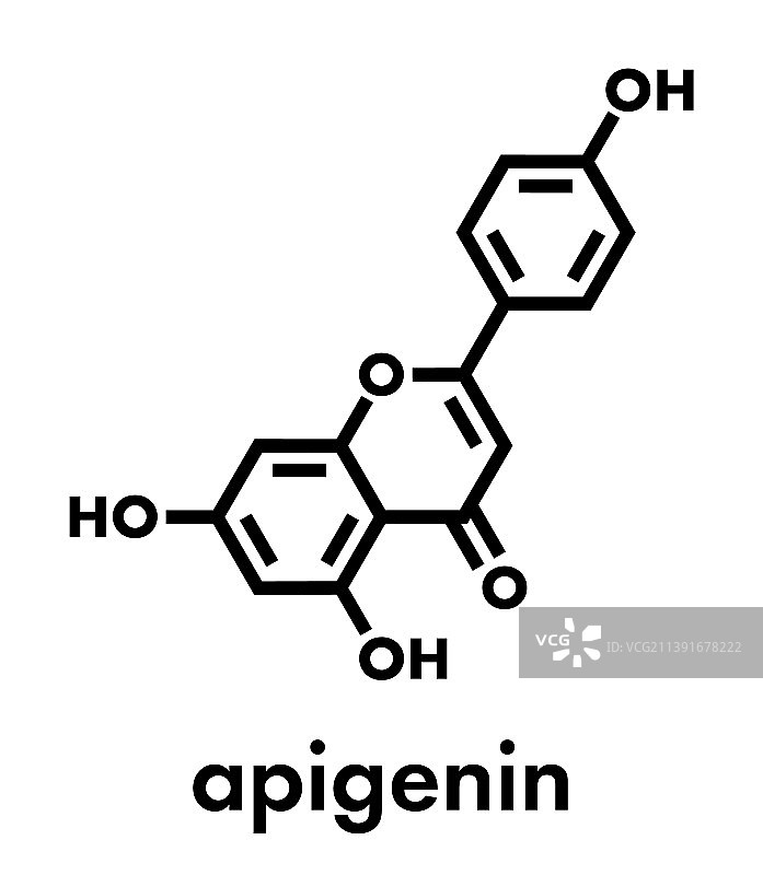 芹菜素黄色草药染料分子骨架图片素材