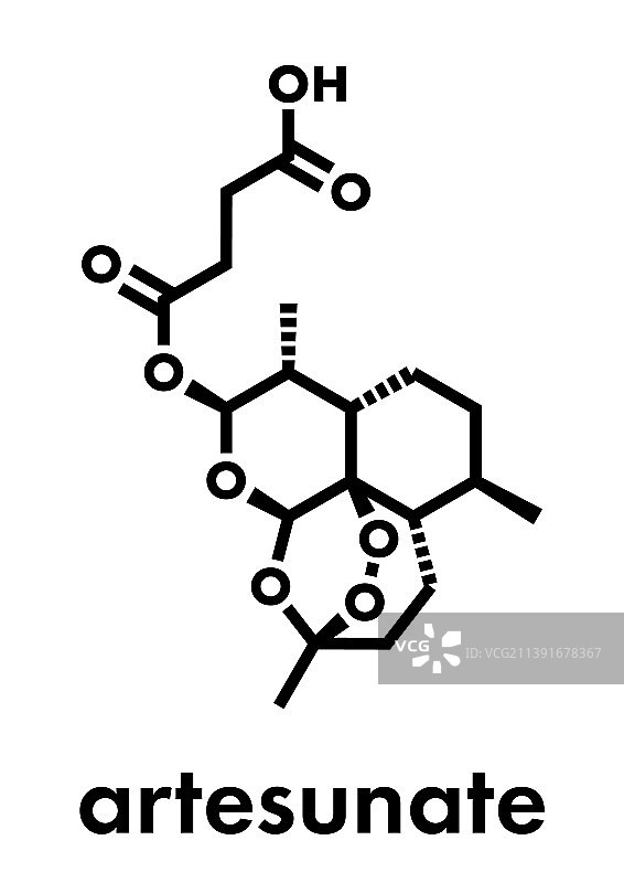 青蒿琥酯疟疾药物分子骨骼式图片素材