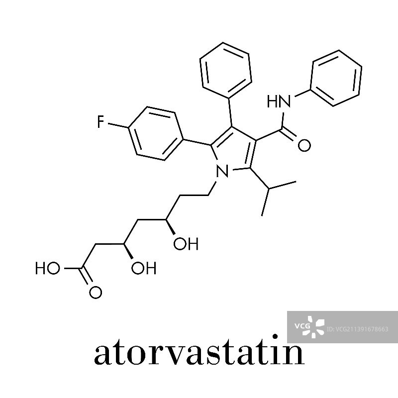 阿托伐他汀降胆固醇药物图片素材