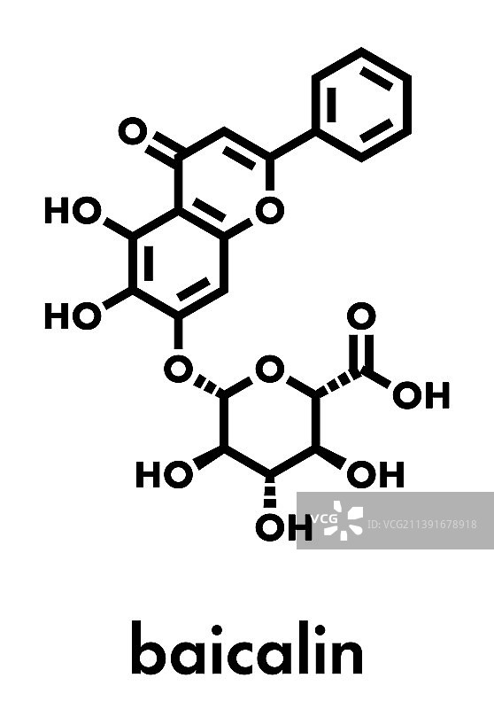 黄芩苷类黄酮分子骨架式图片素材
