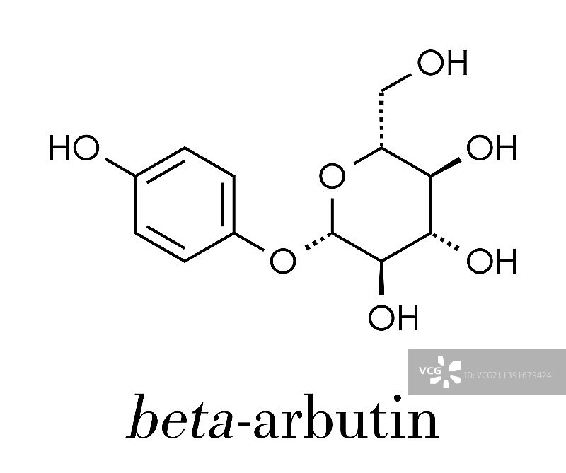 β-熊果苷分子骨架式图片素材