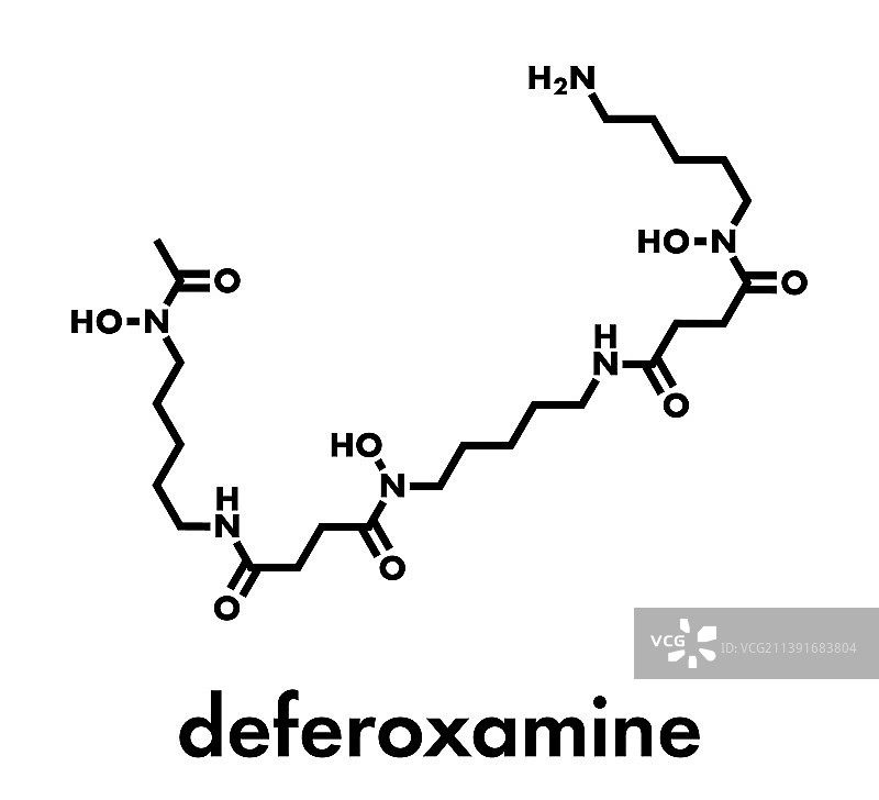 用于治疗铁的去铁胺药物分子图片素材
