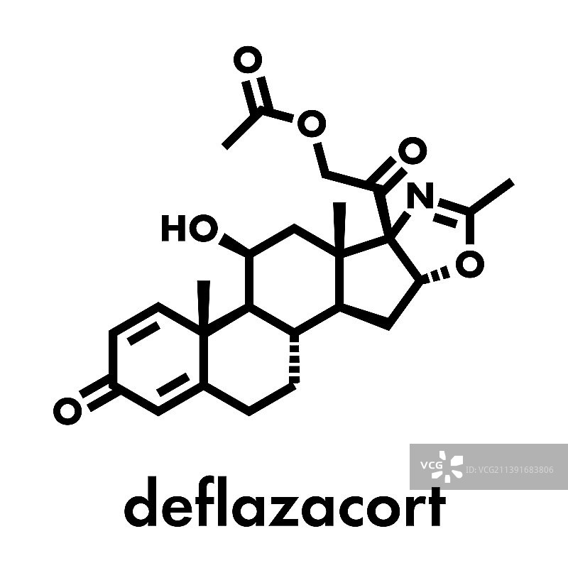 地夫可特糖皮质激素药物分子骨架图片素材