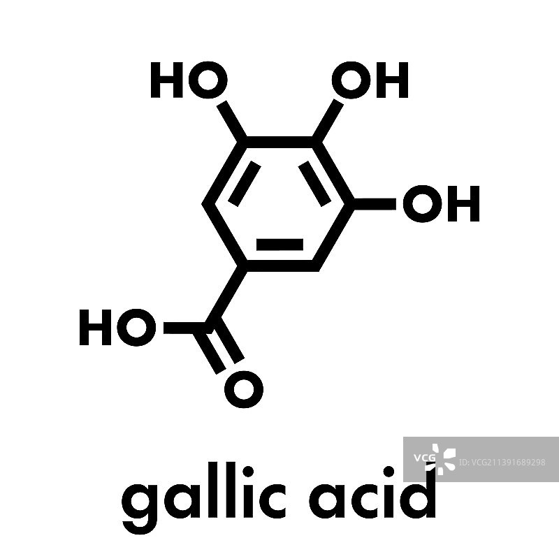 没食子酸三羟基苯甲酸分子图片素材