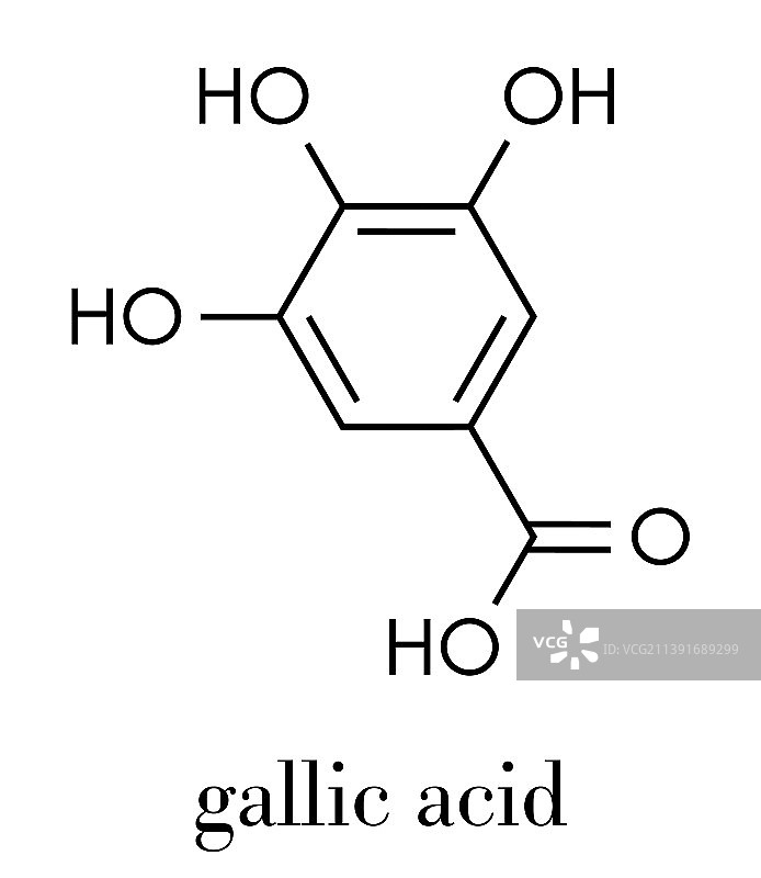 没食子酸三羟基苯甲酸分子图片素材