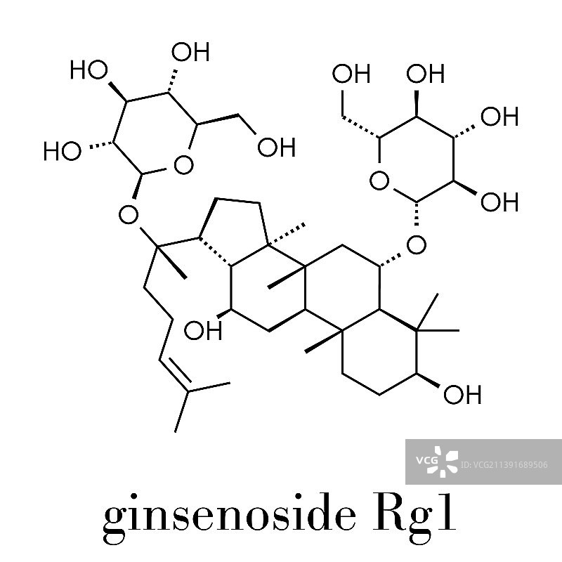 人参皂苷Rg1人参分子骨架式图片素材