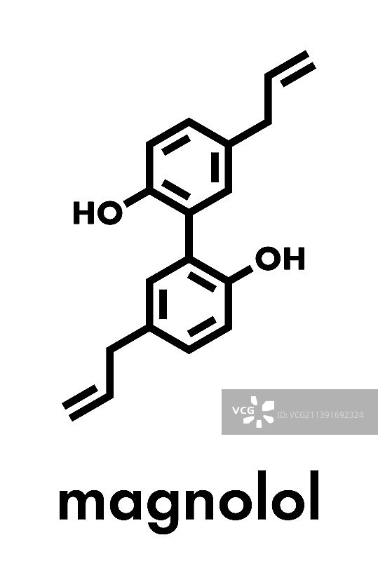 木兰科植物中的厚朴酚草药分子图片素材