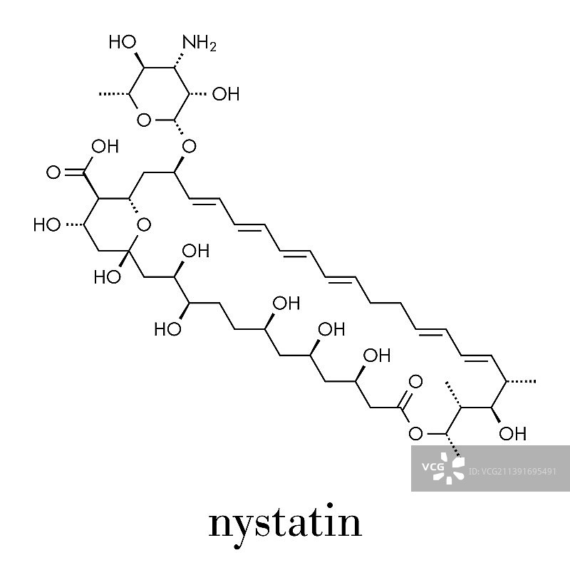 制霉菌素抗真菌药物分子图片素材