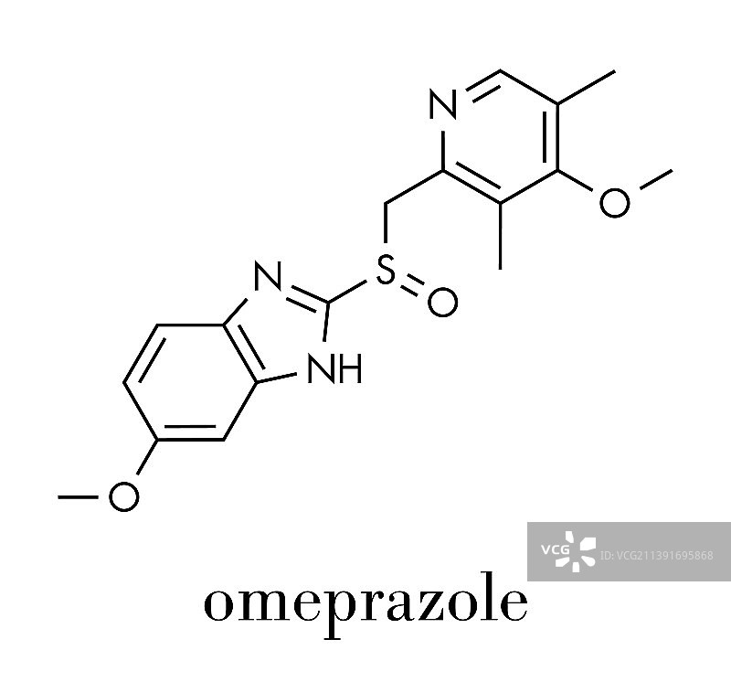 奥美拉唑治疗消化不良和消化性溃疡图片素材