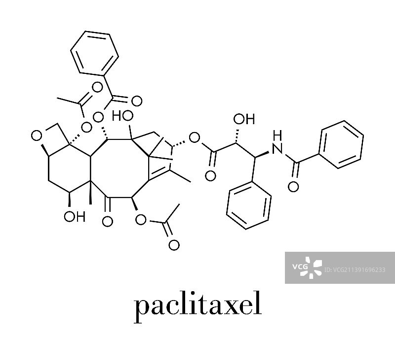 紫杉醇抗癌化疗药物分子图片素材