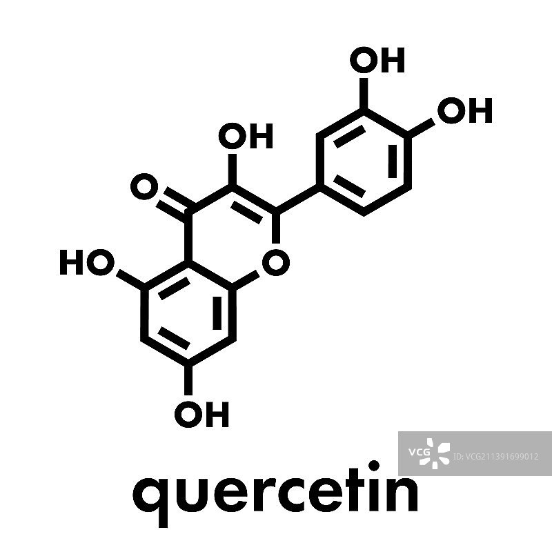 槲皮素植物分子骨架式图片素材
