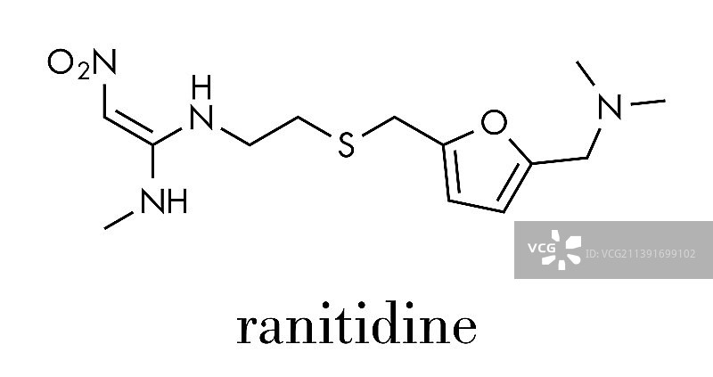 雷尼替丁消化性溃疡疾病药物分子图片素材
