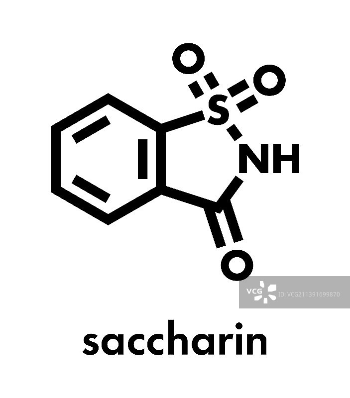 糖精人造甜味剂分子骨架图片素材