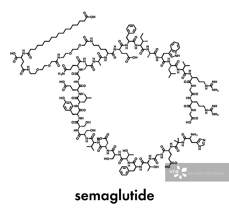 司美格鲁肽糖尿病药物分子肠促胰素图片素材