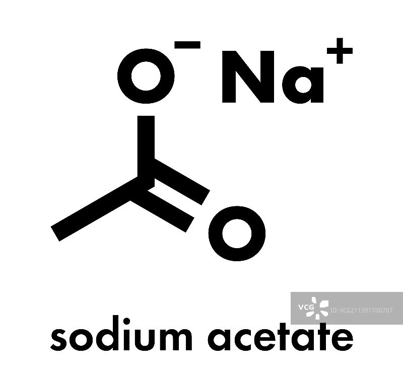 乙酸钠盐化学结构骨架图图片素材