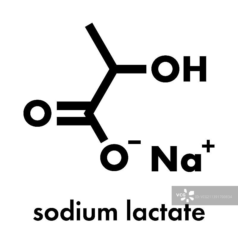乳酸钠化学结构骨架式图片素材