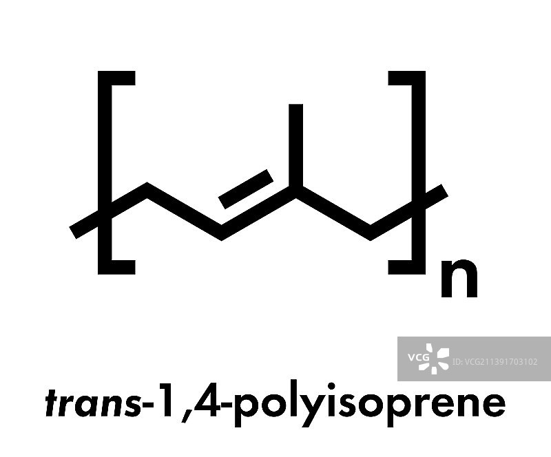 反式-14-聚异戊二烯聚合物化学结构图片素材