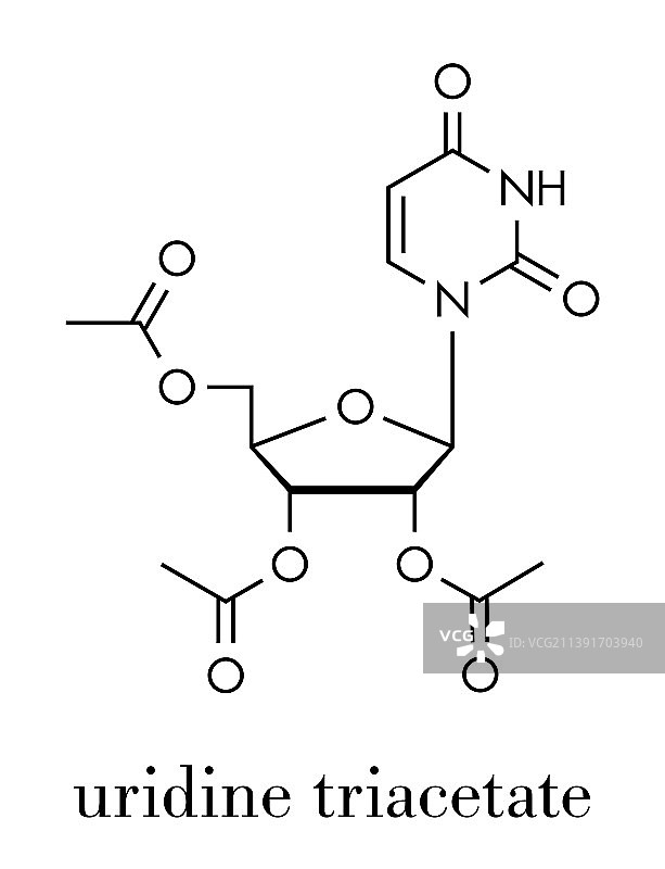 三乙酸尿苷药物分子（用作解毒剂）图片素材