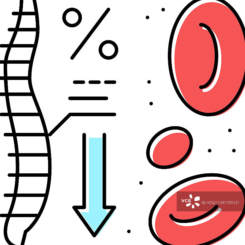 再生障碍性贫血疾病彩色图标图片素材