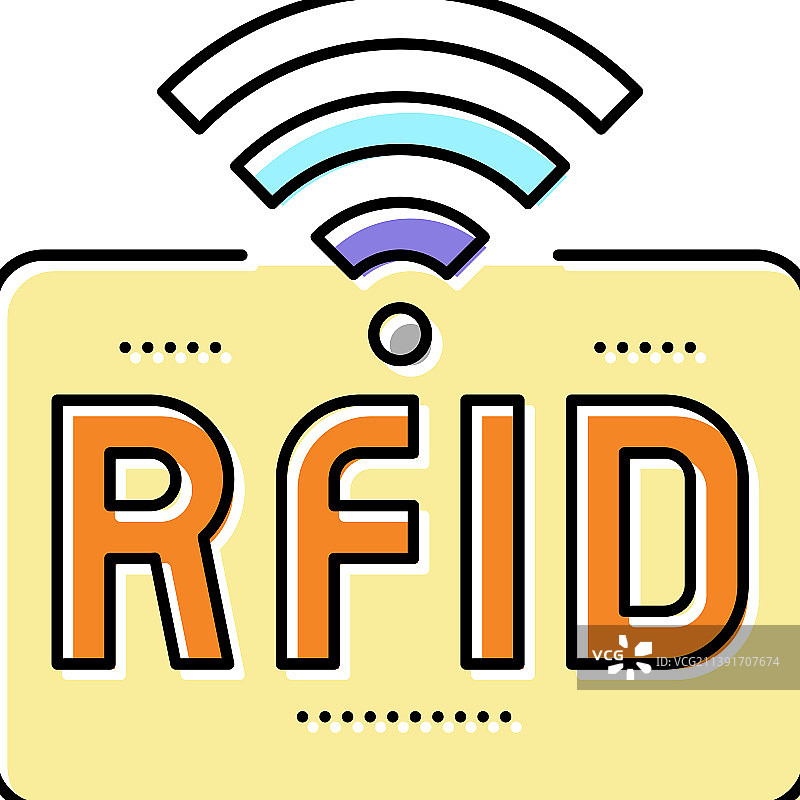 RFID无线标志彩色图标图片素材