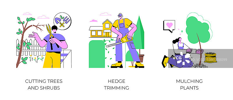 花园工作抽象概念图片素材