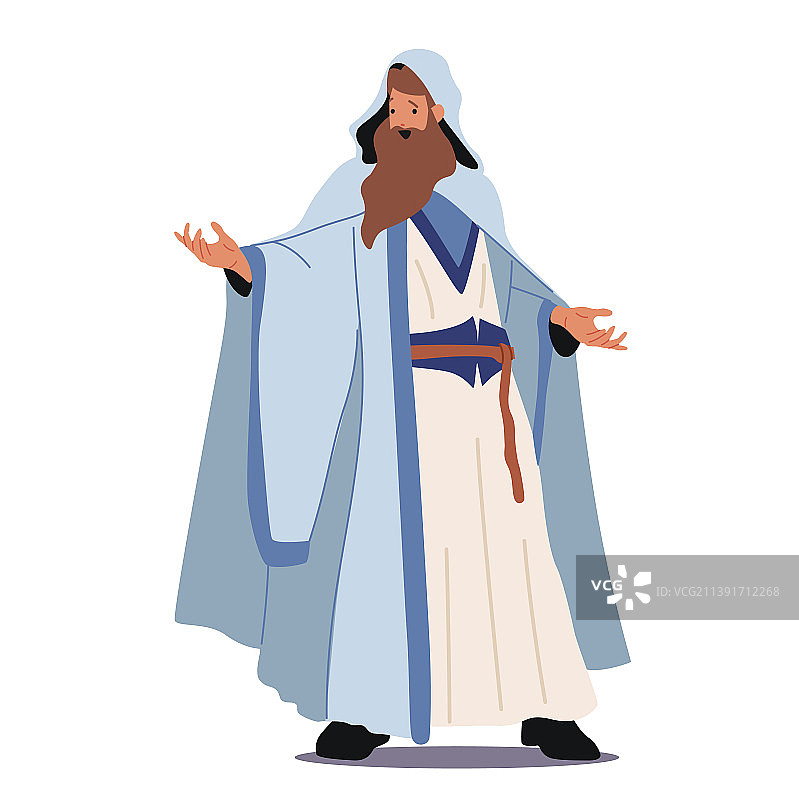 身穿白色长袍的巫师角色图片素材