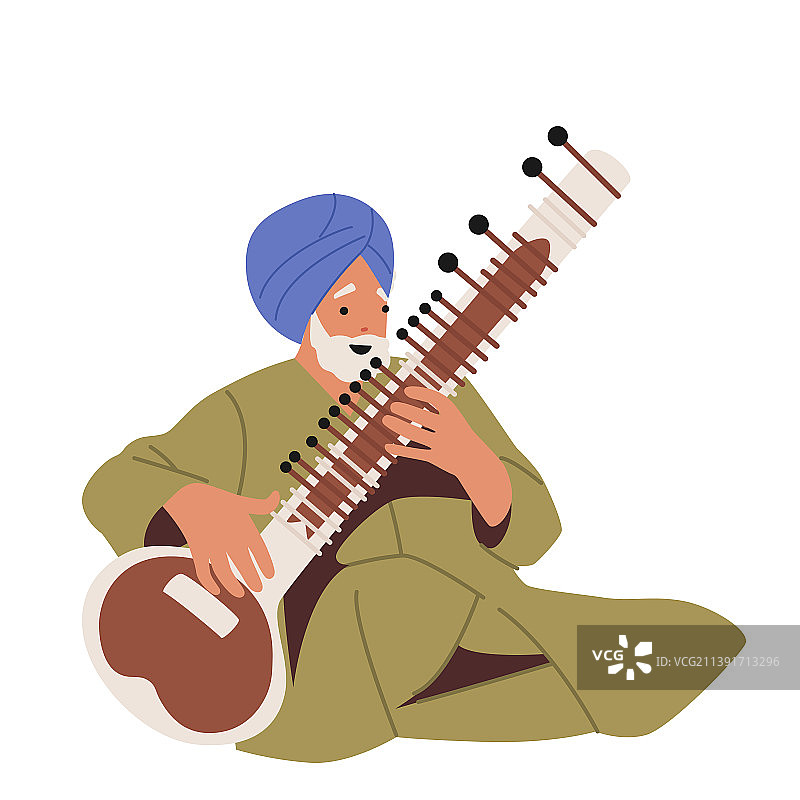 穿着民族服装的印度艺术家音乐家图片素材
