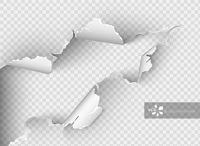 透明背景上撕裂的破纸图片素材