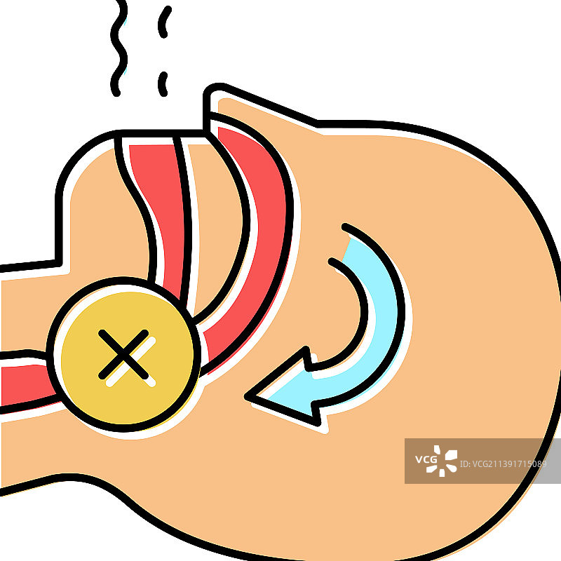 睡眠呼吸暂停彩色图标图片素材