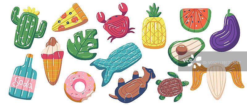 儿童充气游泳床垫合集图片素材