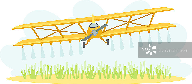 农用飞机喷洒化学品图片素材