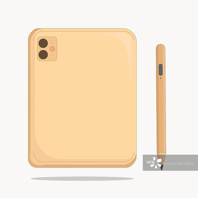 橙色触控笔小平板电脑图片素材
