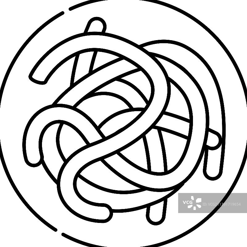 寄生虫蛔虫线性图标图片素材