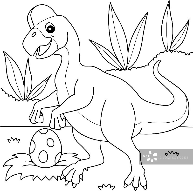 窃蛋龙儿童涂色页图片素材