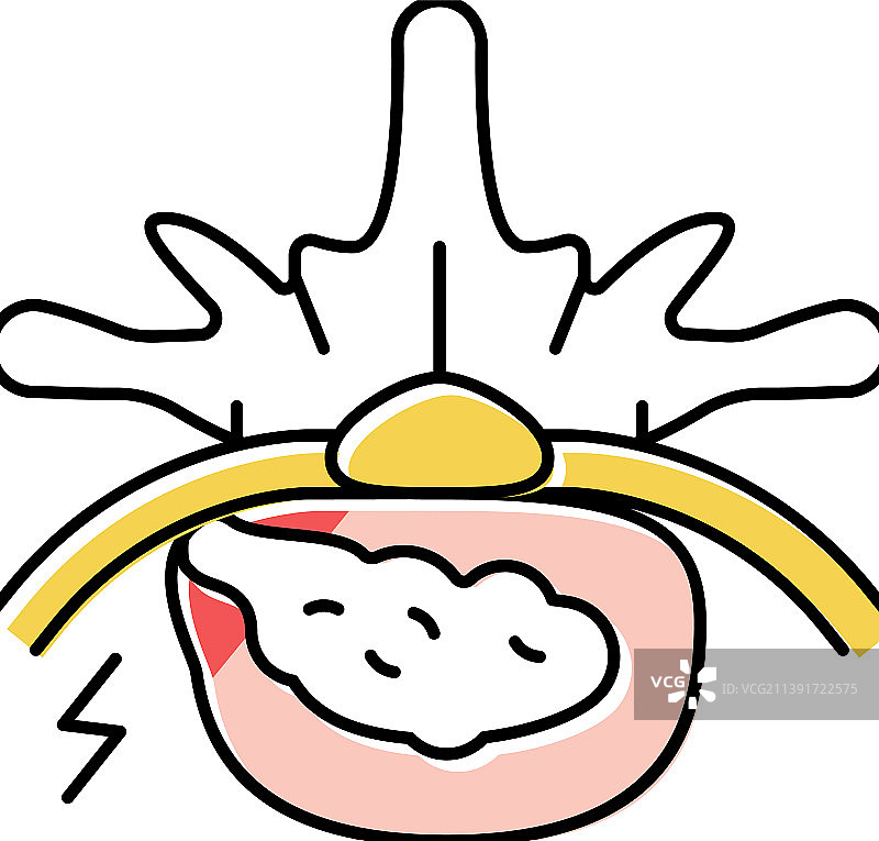 椎间盘切除术患者疾病彩色图标图片素材