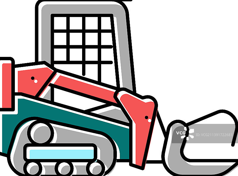 运输木材用拖拉机彩色图标图片素材