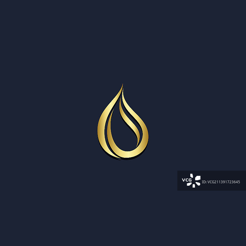 水滴抽象设计金色logo图片素材