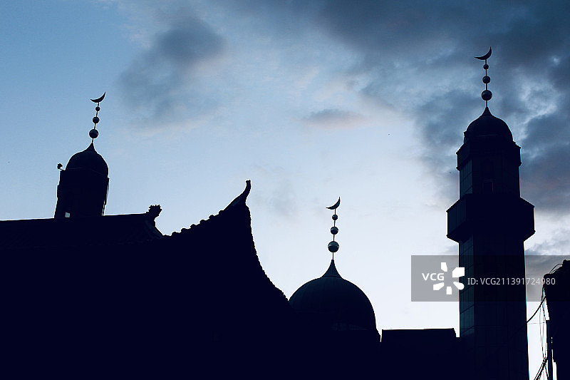 清真寺剪影图片素材