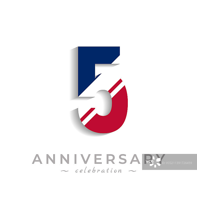 带白色斜线的5周年庆典图片素材