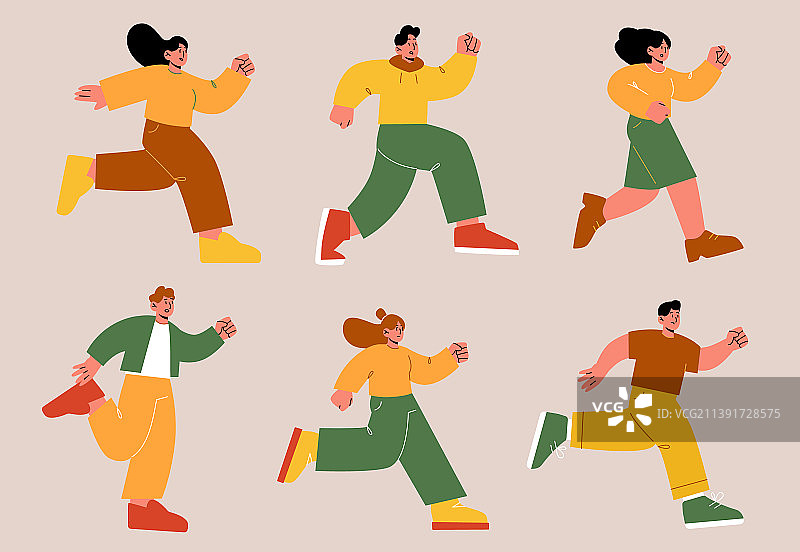 跑步的人群：男女马拉松比赛图片素材